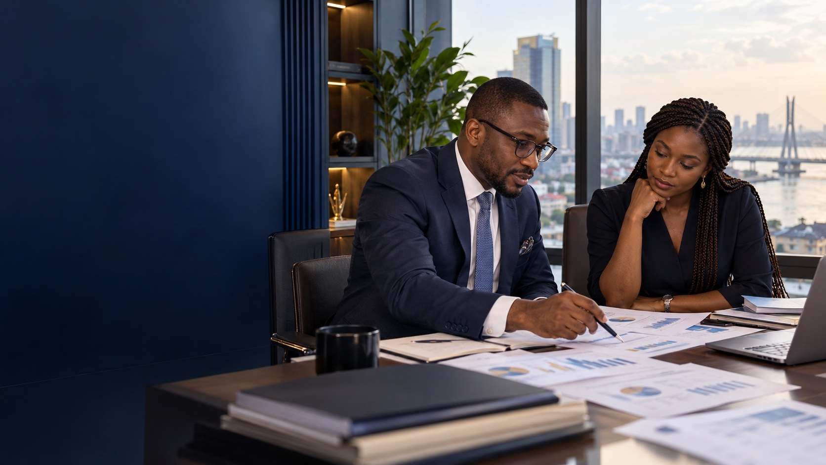 Economists reviewing evidence about economic and sector trends.